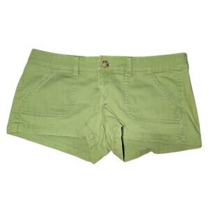 Y2K Hollister Low Rise Mini Cargo Shorts Size 7 Green